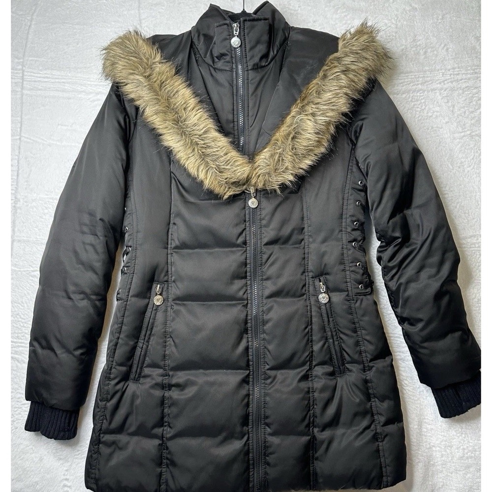 Betsey Johnson Black Women's Medium Parka Style Winter Coat
